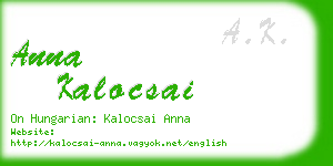 anna kalocsai business card